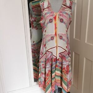 Vintage Concept Sheer Boho peasant artsy sleeveless dress. Size L. EUC0